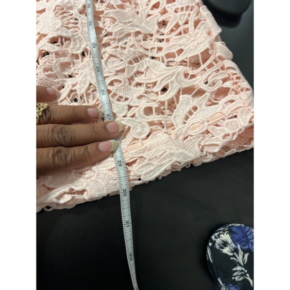 MING WANG Jacket Floral Lace Hook Eye Latch Light Pink size Medium - Picture 9 of 14